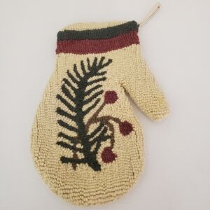 HC Accents Vintage Rare‎ Pine Twig Wool Christmas Stocking NWT